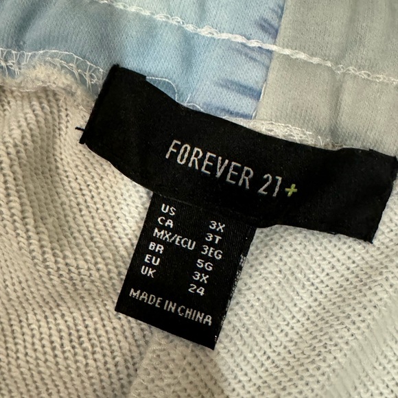 Forever 21 + Women's Blue Palm Tree Hawaiian Beach Shorts Draw String 3X NWT - Picture 4 of 6